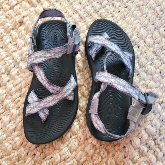 Chaco Shoes - Chaco Women's Black Sandals with Light Purple Straps